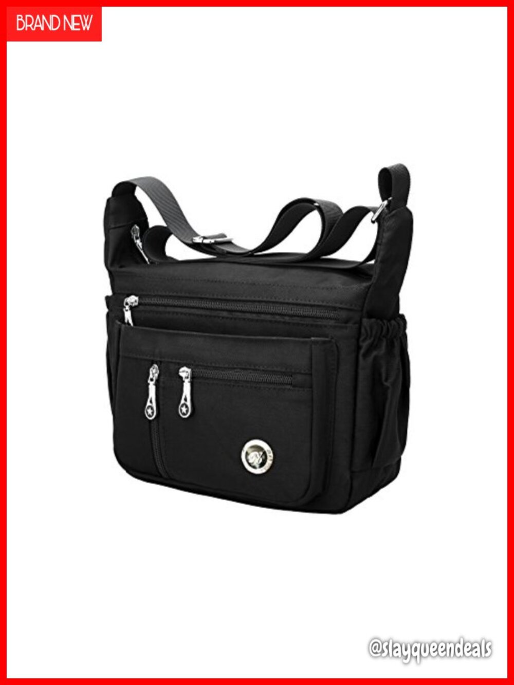 Nylon Crossbody Messenger Shoulder Bag Multi Pocket Travel Purse